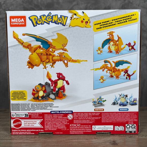 Mega Construx Pokémon Charmander Evolution Set 313 PCS New in Box - Picture 3 of 6